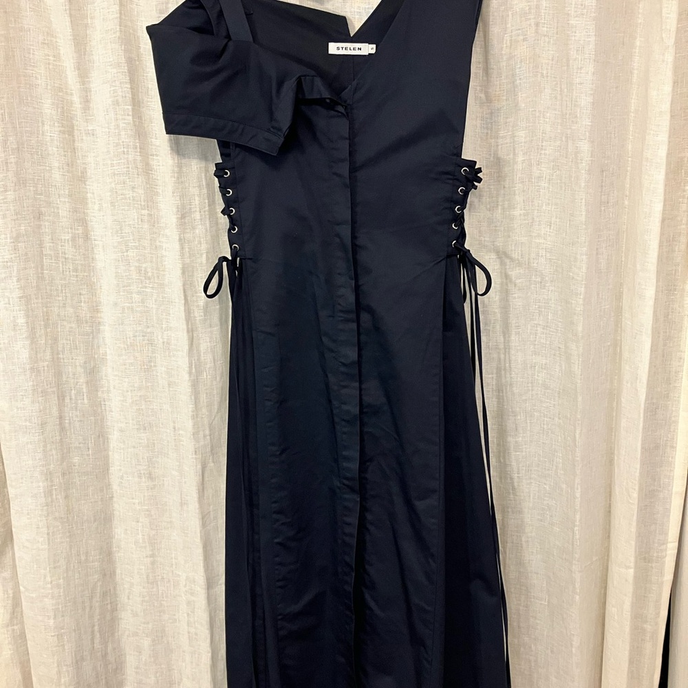 Stelen Corset Style Black One-shoulder Dress